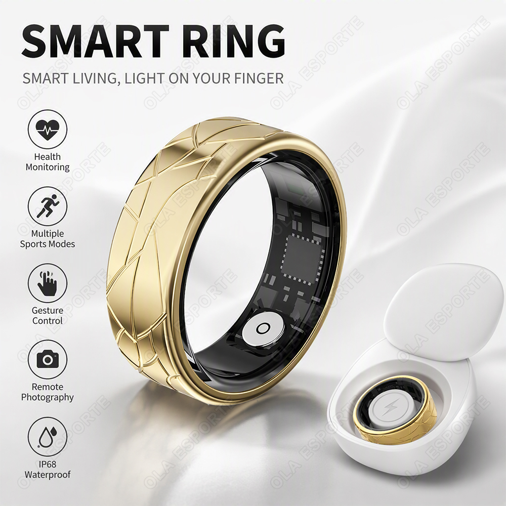 Health Monitors - Anello Intelligente in Acciaio Inossidabile Impermeabile,