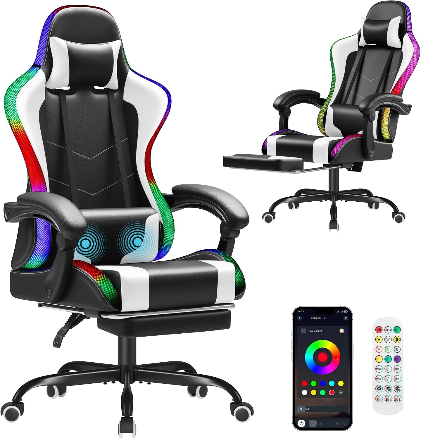 Massage - Sedia da gaming Homall, sedia ergonomica