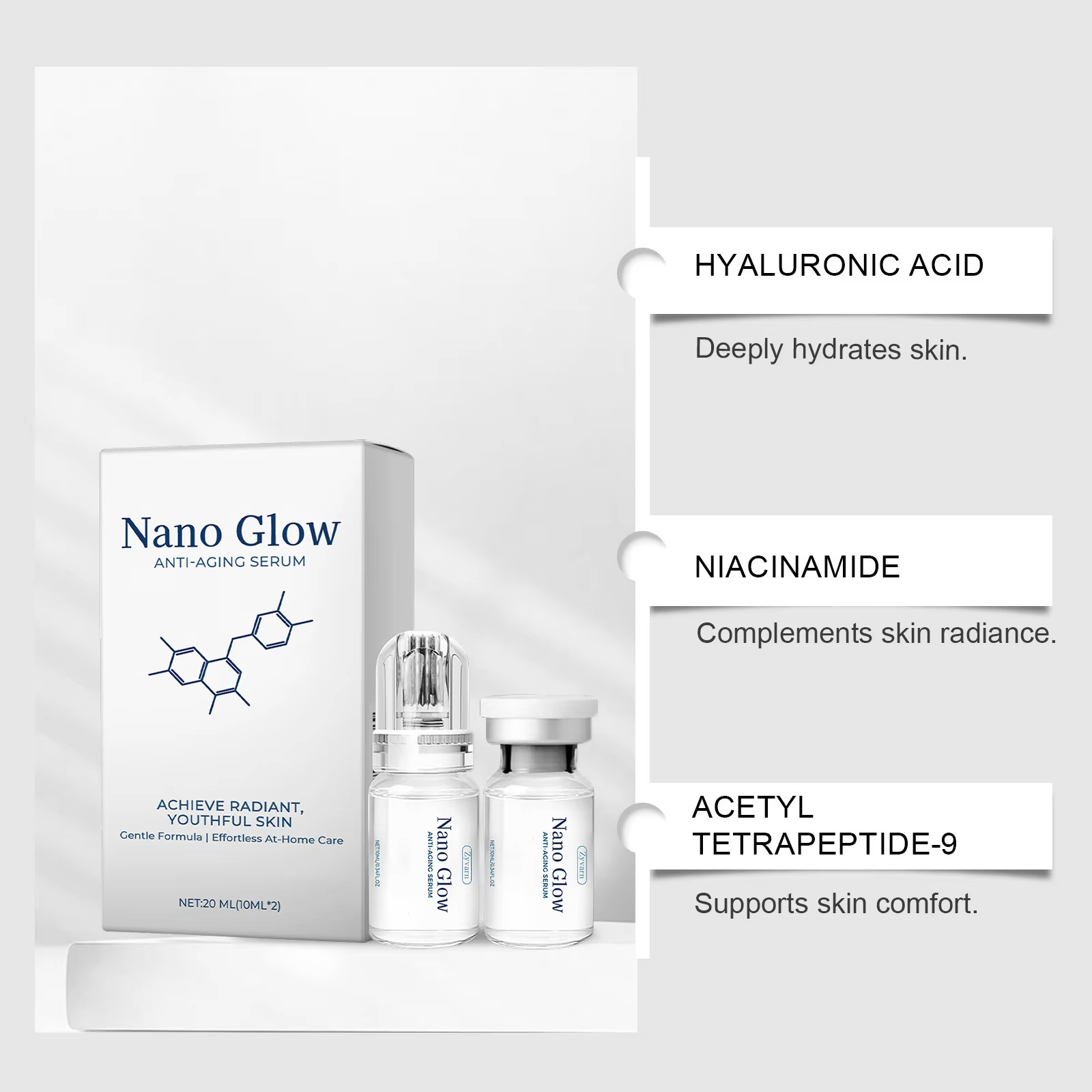 Kit Siero con Rullo a Microagh - Hyaluronic Acid Facial Serum recensione e prezzo
